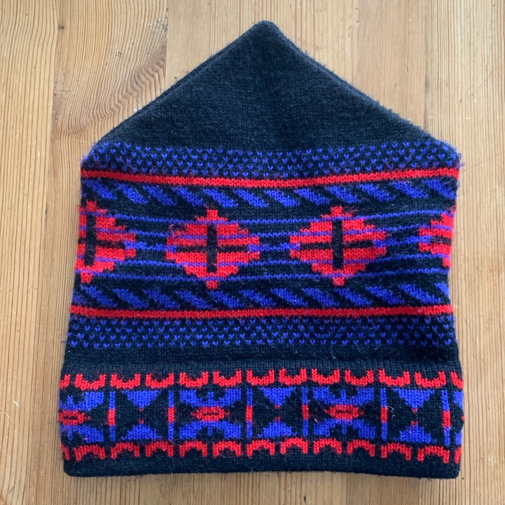 Vintage Maureen of The Mews Knit Ski Hat Beanie AOP Made in USA